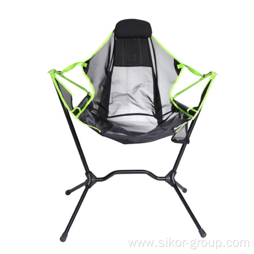 Outdoor rocking chair Aluminum alloy ultralight camping fishing chair barbecue portable folding backrest beach moon chair